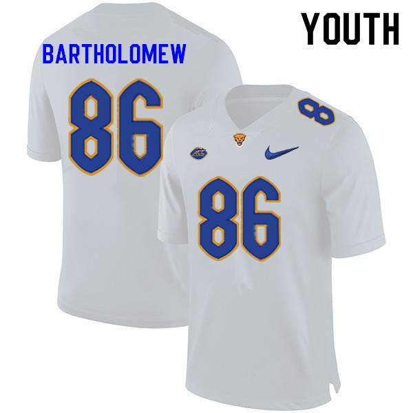 Youth #86 Gavin Bartholomew Pitt Panthers College Football Jerseys Sale-White